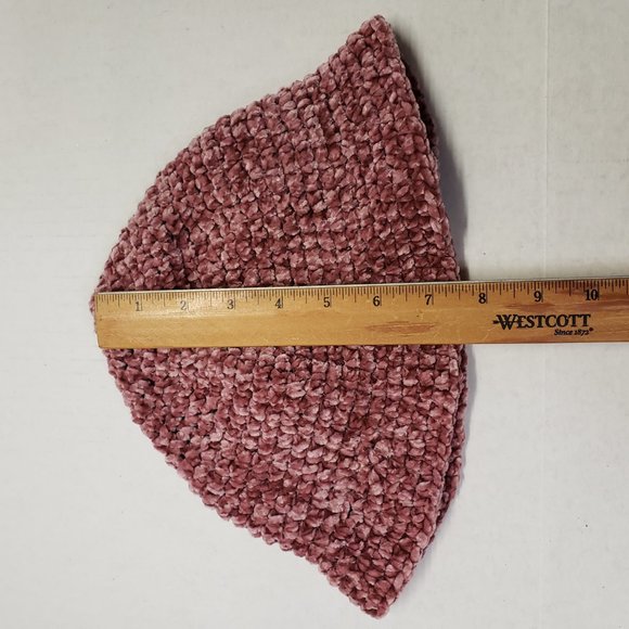 Woman's Pink Crochet Handmade Cute Fuzzy Soft Bucket Hat - Picture 7 of 10